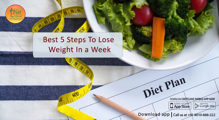 Best 5 Steps To Lose Weight In a Week.