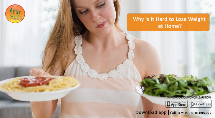 Why is it hard to lose weight at home?