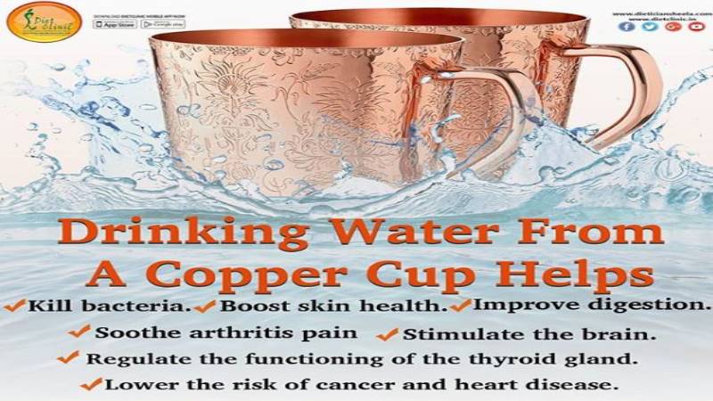 Drinking water from a copper cup